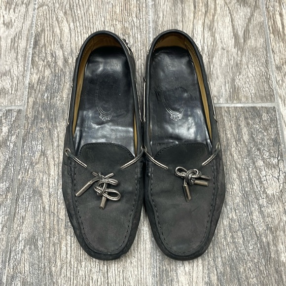Women's TOD'S Loafers Size 38 Black/Grey - Picture 1 of 6